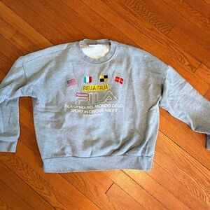 Fila Gray Women's Sweatshirt with Flag Accents